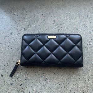 Kate Spade Tufted Quilted Black Wallet